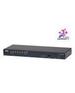 ATEN 1-Local/Remote Share Access 8-Port Multi-Interface Cat 5 KVM over IP Switch, 1920 x 1200 Pixel, Ethernet/LAN, WUXGA, 8,7 W, Schwarz