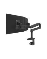 Ergotron LX - Befestigungskit (Gelenkarm, Verlängerung, Basis, 2-teilige Tischklemme, Arm für zwei Bildschirme, 2 Drehgelenke, 8" Stange) - für 2 LCD-Displays - Dual Direct - mattschwarz - Bildschirmgröße: bis zu 63,5 cm (bis zu 25 Zoll)
