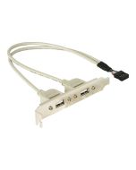 Delock Slotblech intern USB zu 2x USB2.0 extern - Kabel - Digital/Daten