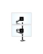 Ergotron LX - Befestigungskit (Doppelarm, hohe Säule) - für 2 LCD-Displays - Aluminium, Stahl - poliertes Aluminium mit schwarzen Akzenten - Bildschirmgröße: bis zu 101,6 cm (bis zu 40 Zoll)