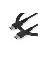 StarTech.com StarTech 1m USB-C Ladekabel - Langlebiges USB 2.0 Typ C zu USB C Datenübertragungs-/Schnellladekabel - TPE Mantel Aramidfaser M/M 60W Schwarz - Samsung S10 S20 iPad Pro MS Surface (RUSB2AC1MB)