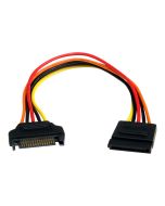 StarTech.com 20cm SATA Strom Verlängerung - Stecker / Buchse - Serial-ATA Strom Verlängerungskabel - Spannungsversorgungs-Verlängerungskabel - SATA-Stromstecker (M)