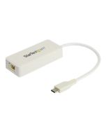 StarTech.com Startech US1GC301AUW USB Netzwerkadapter (Ethernet Adapter mit extra USB Anschluss, USB 3.0, Thunderbolt 3 komp.)