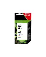 HP 62 - 2er-Pack - pigmentiertes Schwarz, Farbe (Cyan, Magenta, Gelb)