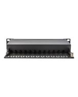 DIGITUS CAT 6A Patch Panel, geschirmt, 12-Port, 1HE, 10", schwarz