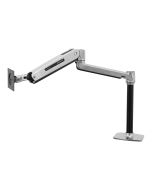 Ergotron LX - Befestigungskit (Verlängerungsarm, Stange, VESA-Adapter, Steh-Sitz-Arm, Tisch-Klemme, Befestigung für Kabeldurchgang) - für LCD-Display - Aluminium - Polished Aluminum - Bildschirmgröße: bis zu 106,7 cm (bis zu 42 Zoll)
