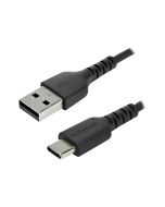 StarTech.com StarTech 2m USB-A auf USB-C Ladekabel - Dauerhaftes USB 2.0 auf USB Typ-C Datenübertragungs- und Schnellladekabel - Robuster TPE-Mantel Aramidfaser, M/M, 3A - Schwarz (RUSB2AC2MB)