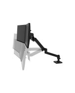Ergotron LX Pro - Befestigungskit (Dual Direct Arm, 2 Drehgelenke, 2-teilige Tischklemme, Befestigungsmaterialien, Basis, Arm für zwei Bildschirme, Verlängerung, Stange, Stangenring) - für 2 Flachbildschirme - Aluminium - Schwarz - Bildschirmgröße: bis zu