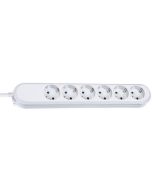 Bachmann SMART 6x Schuko H05VV-F 3G 1.50mm² 16A/3680W 5m, 5 m, Kunststoff, Weiß, 6 AC-Ausgänge, 3680 W, 16 A
