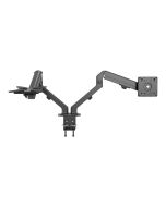 Vision VFM-DAD/4 - Befestigungskit - einstellbarer Arm - für 2 LCD-Displays oder LCD-Display und Notebook / Tablet - Aluminium, Stahl - mattschwarz - Bildschirmgröße: 43.2-68.6 cm (17"-27")