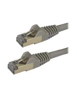 StarTech.com Startech 2m CAT6A Ethernet Cable, 10 Gigabit Shielded Snagless RJ45 100W PoE Patch Cord, CAT 6A 10GbE STP Network Cable w/Strain Relief, Grey, UL Certified Wiring/TIA - Category 6A - 26AWG (6ASPAT2MGR)