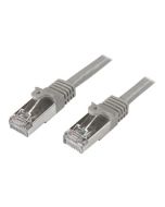 StarTech.com Startech 5m CAT6 Ethernet Cable, 10 Gigabit Shielded Snagless RJ45 100W PoE Patch Cord, CAT 6 10GbE SFTP Network Cable w/Strain Relief, Grey, Wiring is UL Certified/TIA - Category 6 - 26AWG (N6SPAT5MGR)