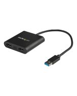 StarTech.com Startech USB 3.0 to Dual HDMI Adapter, 1x 4K 30Hz & 1x 1080p, External Video & Graphics Card, USB Type-A to HDMI Dual Monitor Display Adapter Dongle, Supports Windows Only, Black - USB to Dual HDMI Adapter (USB32HD2)