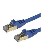 StarTech.com Startech 3m CAT6A Ethernet Cable, 10 Gigabit Shielded Snagless RJ45 100W PoE Patch Cord, CAT 6A 10GbE STP Network Cable w/Strain Relief, Blue, UL Certified Wiring/TIA - Category 6A - 26AWG (6ASPAT3MBL)