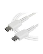 StarTech.com StarTech 2m USB C Charging Cable, Durable Fast Charge & Sync USB 2.0 Type C to USB C Laptop Charger Cord, TPE Jacket Aramid Fiber M/M 60W White, Samsung S10, S20 iPad Pro MS Surface - Heavy Duty and Rugged - USB-Kabel - USB-C (M)