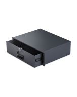 StarTech.com Startech - Rack Storage Drawer - hintere Kabeldurchführungsöffnungen, Schlüssel enthalten, abschließbar, Stahl, 10 kg Kapazität - Vorderseite - Schrankmontage, Rack montierbar - Schwarz - 3U - 48.3 cm (19")