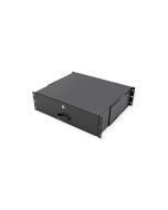 ROLINE Tastatur-Tablett - abschließbar, Tiefe 400 mm - RAL 9005, Jet Black - 3U - 48.3 cm (19")