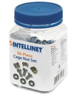 Intellinet Schraubensatz, 50er-Pack, Käfigmutternpack, Metall, Kunststoff, Silber, 10 g