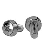 StarTech.com 12-24 Serverschrank Schrauben - 50er-Pack - vernickelt - Rack-Schrauben - Silber - US-Regierung - TAA-konform (Packung mit 50 Stück)