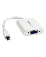 StarTech.com StarTech Mini DisplayPort to VGA Adapter - White - 1080p - Thunderbolt to VGA Monitor Adapter - Mini DP to VGA Converter (MDP2VGAW)