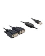 Delock Adapter USB 2.0 > 2 x Seriell - Kabel USB / seriell - USB (M)
