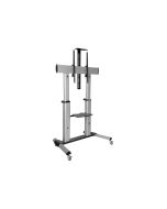 Eaton Tripp Lite Series Heavy-Duty Rolling TV Stand, Height Adjustable, 60" - 100" Screens - Wagen - für Flachbildschirm / Whiteboard / Notebook / AV-Ausrüstung - Aluminium, Stahl - Schwarz, Silber - Bildschirmgröße: 152.4-254 cm (60"-100")