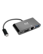 Eaton Tripp Lite Series USB C to HDMI Multiport Video Adapter Converter w/ USB-A Hub, USB-C PD Charging Port & Gigabit Ethernet Port, Thunderbolt 3 Compatible USB Type C to HDMI, USB Type-C