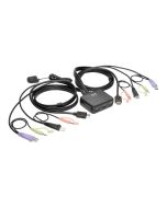 Eaton Tripp Lite series 2-Port USB/HD Cable KVM Switch with Audio/Video, Cables and USB Peripheral Sharing
