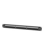 Eaton Tripp Lite Series Cat6 24-Port Patch Panel - PoE+ Compliant, 110/Krone, 568A/B, RJ45 Ethernet, 1U Rack-Mount, TAA - Patch Panel - Rack montierbar - CAT 6 - RJ-45 X 24 - Schwarz - 1U - 48.3 cm (19")
