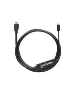 Manhattan USB-C to HDMI Cable, 4K@30Hz, 2m, Black, Male to Male, Three Year Warranty, Polybag