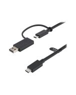 StarTech.com 1m USB-C Kabel mit USB-A Adapter Dongle - Hybrid 2-in-1 USB-C Kabel mit USB-A - USB-C auf USB-C (10Gbit/s - 100W PD)
