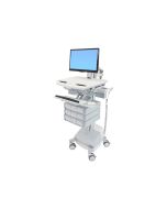 Ergotron Wagen - offene Architektur - für LCD-Display / PC-Ausrüstung - medizinisch - Kunststoff, Aluminium, verzinker Stahl - Grau, weiß, Polished Aluminum - Bildschirmgröße: bis zu 61 cm (bis zu 24 Zoll)