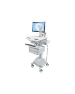 Ergotron Wagen - offene Architektur - für LCD-Display / PC-Ausrüstung - medizinisch - Kunststoff, Aluminium, verzinker Stahl - Grau, weiß, Polished Aluminum - Bildschirmgröße: bis zu 61 cm (bis zu 24 Zoll)