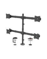StarTech.com Tisch Monitorhalterung für vier Monitore - Monitorarm für 4 VESA Monitore(2x2) bis zu 27"(je 8kg) - Gelenkig, höhenverstellbar, Neig/Schwenk/Drehfunktion - Klemme/Durchführung (ARMQUAD)