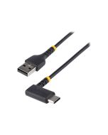 StarTech.com 3ft (1m) USB A to C Charging Cable Right Angle, Heavy Duty Fast Charge USB-C Cable, USB 2.0 A to Type-C, Durable and Rugged Aramid Fiber, 3A, S20/iPad/Pixel - High Quality USB Charging Cord (R2ACR-1M-USB-CABLE)