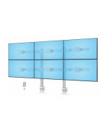 StarTech.com Six-Monitor Desk Mount w/ Crossbar, Up To 32" Screens/17.6lb - Befestigungskit - für 6 LCD-Displays - column, dual - Stahl, Kunststoff - weiß - Bildschirmgröße: 43.2-81.3 cm (17"-32")