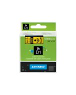Dymo D1 Standard - Kunststoff - selbstklebend - Schwarz auf Gelb - Rolle (1,9 cm x 7 m)