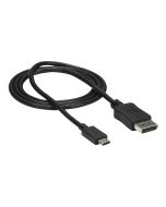 StarTech.com 3ft/1m USB C to DisplayPort 1.2 Cable 4K 60Hz, USB-C to DisplayPort Adapter Cable HBR2, USB Type-C DP Alt Mode to DP Monitor Video Cable, Compatible with Thunderbolt 3, Black - USB-C Male to DP Male (CDP2DPMM1MB)