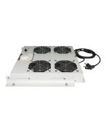 Intellinet 4-Fan Ventilation Unit for 19" Racks, Roof Mount, with Thermostat, Grey - Rack-Lüftereinsatz - mit 4 Lüfter, Thermostat - Wechselstrom 220/240 V - Grau, RAL 7035 - 48.3 cm (19")