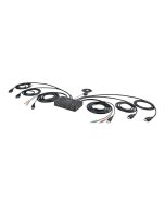 StarTech.com 2-Port Dual-Monitor HDMI Cable KVM Switch, 4K 60Hz, Compact KVM with 5ft/1.5m USB-A/HDMI/Audio Integrated Cables, Bus Powered - Remote Push Button/Hotkey Switching (C2-DH46-UA2-CBL-KVM)