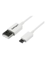 StarTech.com 1m USB 2.0 A auf Micro USB B Kabel - USB A / Micro B Datenkabel / Anschlusskabel - Weiß - USB-Kabel - Micro-USB Typ B (M)