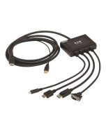 Eaton Tripp Lite Series Multiport Presentation Adapter, 4K 60Hz w HDR, 4x1, HDMI/DisplayPort/USB-C/VGA to HDMI, HDCP2.2, PD Charge, 8ft - Videoadapter - TAA-konform - HD-15 (VGA)