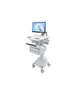 Ergotron Wagen - offene Architektur - für LCD-Display / PC-Ausrüstung - medizinisch - Aluminium, verzinker Stahl, hochwertiger Kunststoff - Grau, weiß, Polished Aluminum - Bildschirmgröße: bis zu 61 cm (bis zu 24 Zoll)