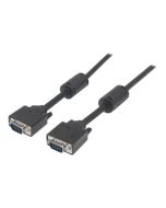 Manhattan VGA Monitor Cable (with Ferrite Cores), 3m, Black, Male to Male, HD15, Cable of higher SVGA Specification (fully compatible)