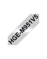Brother HGE-M951V5 - Schwarz auf Silber - Rolle (2,4 cm x 8 m)