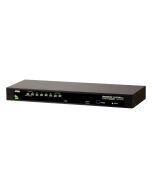 ATEN 8-Port-PS/2-USB-VGA-KVM-Switch, 2048 x 1536 Pixel, QXGA, Rack-Einbau, 5 W, 1U, Schwarz