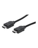 Manhattan HDMI Cable, 4K@30Hz (High Speed), 3m, Male to Male, Black, Ultra HD 4k x 2k, Fully Shielded, Gold Plated Contacts, Lifetime Warranty, Polybag