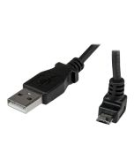 StarTech.com 1m USB 2.0 A auf Micro B Kabel aufwärtsgewinkelt - Schwarz - USB A / Micro B Datenkabel / Anschlusskabel - USB-Kabel - Micro-USB Typ B (M)