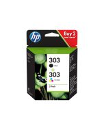 HP 303 - 2er-Pack - pigmentiertes Schwarz, Farbe (Cyan, Magenta, Gelb)