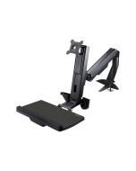 StarTech.com Monitor Tischhalterung - Monitorarm für bis zu 24 Monitore - VESA Halterung - Höhenverstellbar - Befestigungskit (Bodenplatte, Spalte, Durchführungsplatte, Tastatur-Tablett, Unterlegscheiben, Monitorarm, Klemmhalterung, Basis, Basis-Pad)